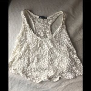 White Cropped Tank-Top